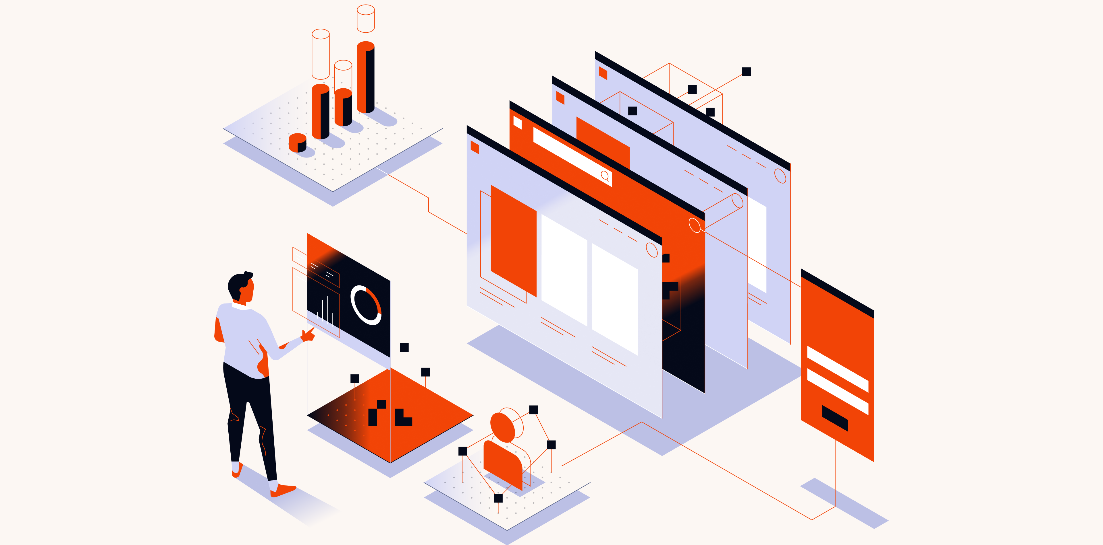 Digital Technology and Data cloud platforms and modern data architecture representation